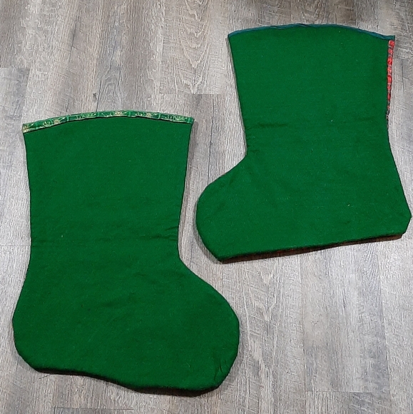 Vintage Handmade 80s Christmas Teddy Bear Stocking Quilted 14 1/2" x 21" Holiday - Picture 5 of 5